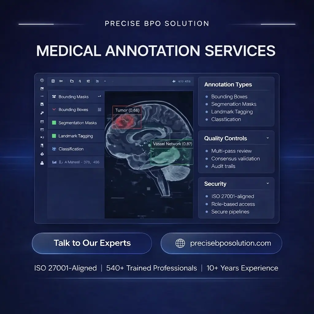 Medical data annotation services at Precise BPO Solution office