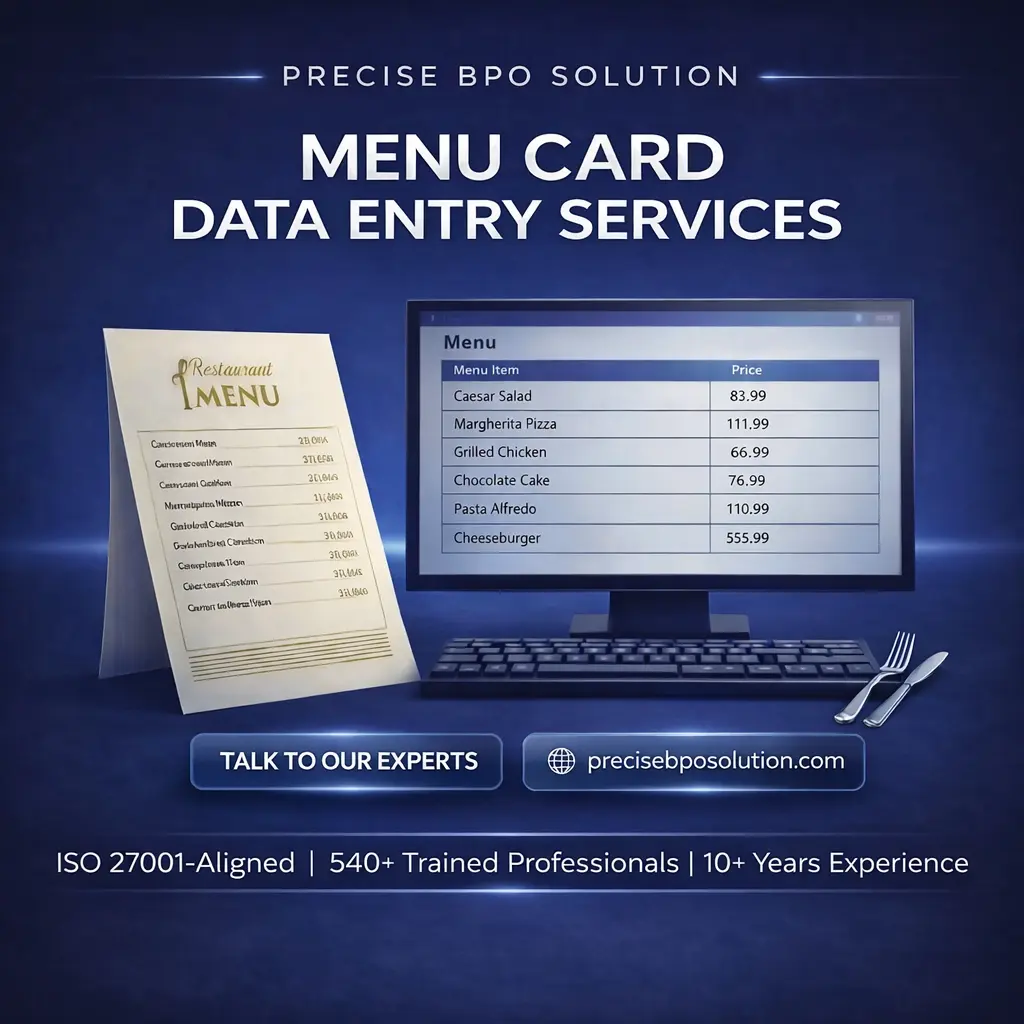 Illustration of converting physical or PDF menus into structured digital formats