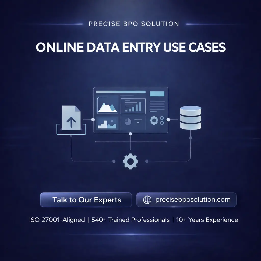 illustration showing Online Data Entry Use Cases by Precise BPO
